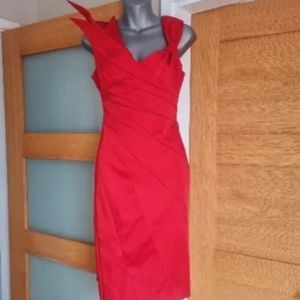 Stunning Karen Millen Red Signature Dress Size 10 Worn Once